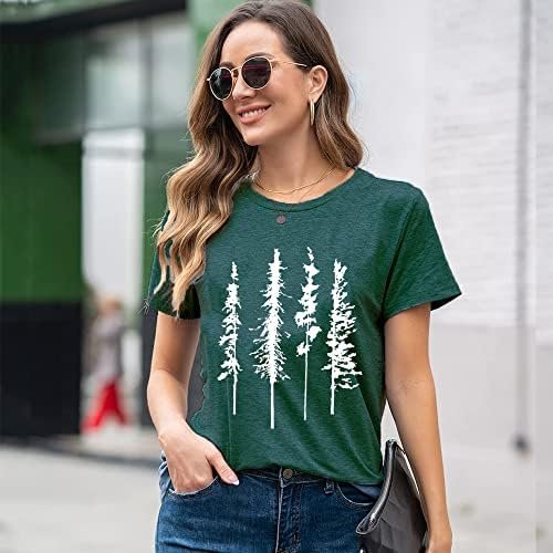 Funny Graphic Women Skinny Pine Tree Shirt Summer Hiking Camping Athletic Tees N... - Image 4
