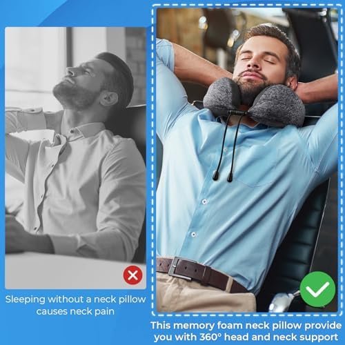 Travel Pillow, Travel Pillows for Sleeping Airplane, Removable Cover Neck Pillow... - Image 7