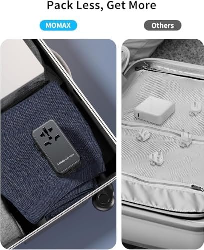 MOMAX Universal Travel Adapter, 100W Fast GaN International Power Adapter, 2PD U... - Image 7