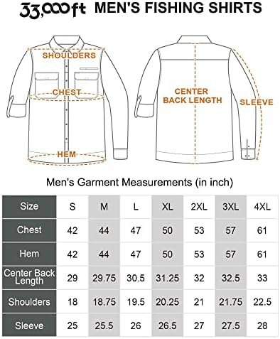 33,000ft Men's Long Sleeve Sun Protection Shirt UPF 50+ UV Quick Dry Cooling Fis... - Image 9