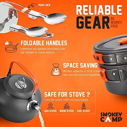 Camping Cookware Mess Kit Set with Stove - Backpacking Compact Camping Cookware,... - Image 8