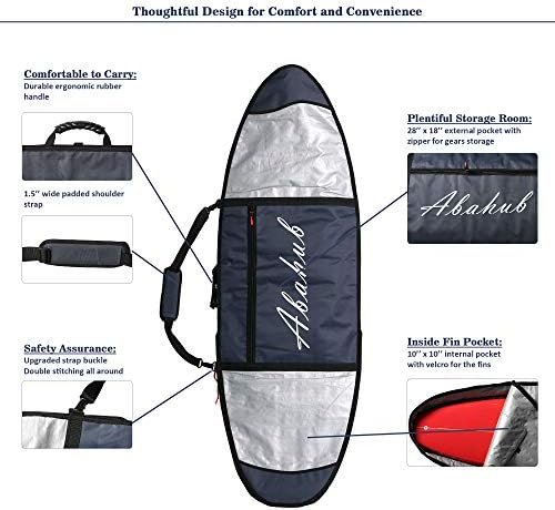 Abahub Premium Surfboard Travel Bag, Foam Padded Surf Board Cover, Shortboard Ca... - Image 4