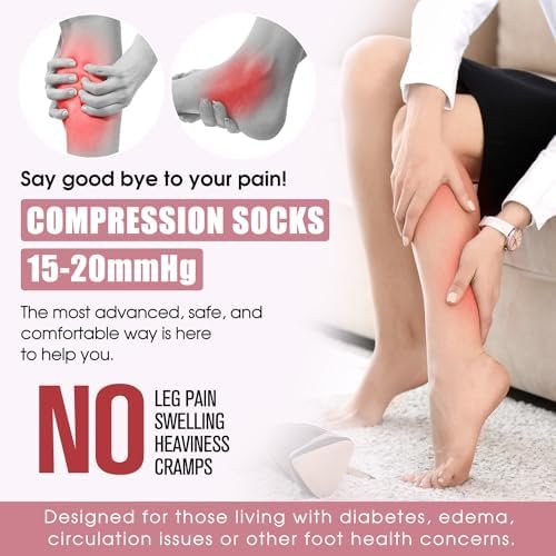 Copper Compression Socks For Women & Men Circulation - Best for Running,Nursing,... - Image 3