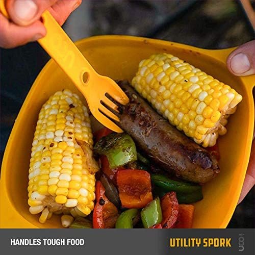 UCO Utility Spork 3-in-1 Combo Spoon-Fork-Knife Utensil, 2-Pack, Gold/Sky Blue - Image 5