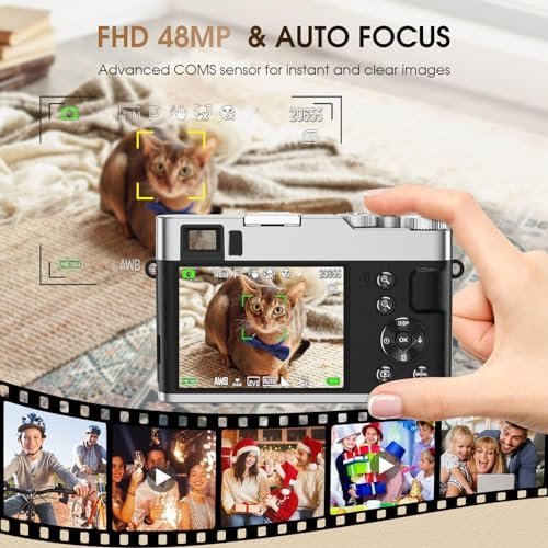 Upgraded 4K Digital Camera with SD Card Autofocus,48MP Point and Shoot Camera wi... - Image 3