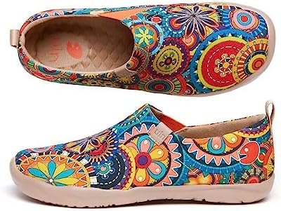 UIN Women's Fashion Floral Art Sneaker Painted Canvas Slip-On Ladies Travel Shoe... - Image 10