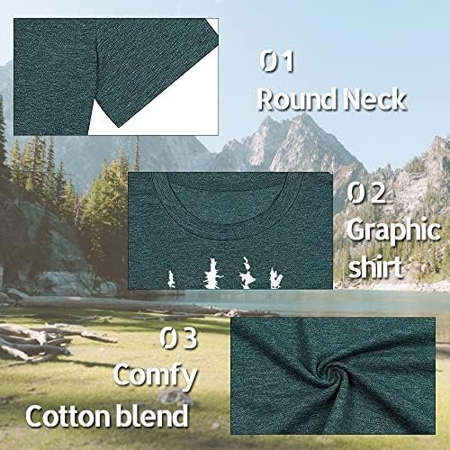 Funny Graphic Women Skinny Pine Tree Shirt Summer Hiking Camping Athletic Tees N... - Image 6