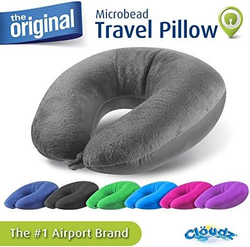 Cloudz Microbead Travel Neck Pillow - Grey - Image 8