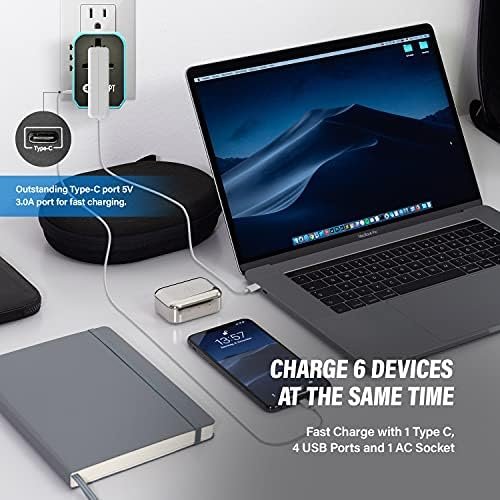 Universal Travel Adapter, Unidapt International Plug Adapter, 5.6A Smart Power 3... - Image 3