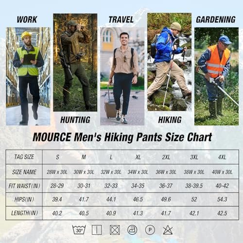 Hiking Pants Men Lightweight Quick Dry - Water Resistant Outdoor Cargo Pants wit... - Image 7