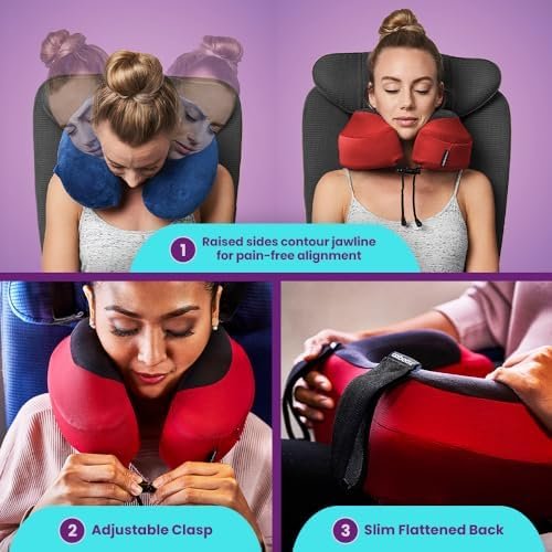 Cabeau Evolution S3 Travel Neck Pillow Memory Foam Neck Support, Adjustable Clas... - Image 4