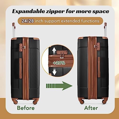 Merax Luggage Set 3 Piece Expandable Lightweight Spinner Suitcase with Corner Gu... - Image 5