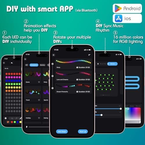 40ft LED Tent Lights, Battery Operated RGB Color Changing LED Tent Lights with A... - Image 5