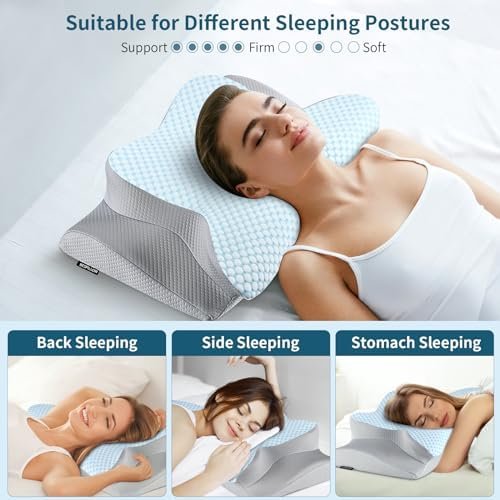 Neck Pillow Cervical Memory Foam Pillows for Pain Relief Sleeping, Contour Pillo... - Image 7