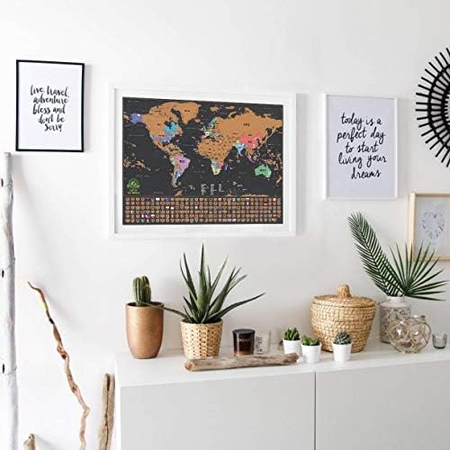 Scratch Off World Map Poster – Deluxe Travel Map, Scratch Off Map of The World w... - Image 3
