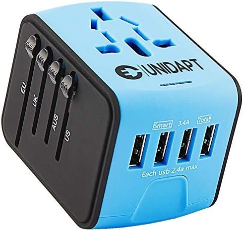 Unidapt Universal Travel Adapter, International Plug Adapter Fast 2,4A 4-USB Eur... - Image 2