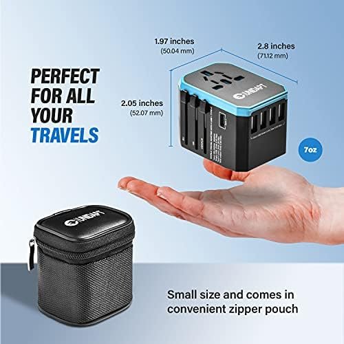 Universal Travel Adapter, Unidapt International Plug Adapter, 5.6A Smart Power 3... - Image 7
