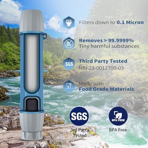4 Pack Water Filter Straw, Portable Personal Water Filtration System, Water Puri... - Image 3