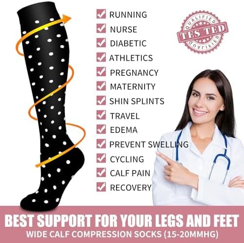 Copper Compression Socks For Women & Men Circulation - Best for Running,Nursing,... - Image 6