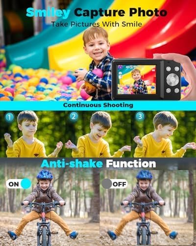 Digital Camera, FHD 1080P 44MP Kids Camera with 32GB Card,Compact Vlogging Camer... - Image 6