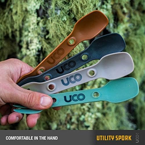 UCO Utility Spork 3-in-1 Combo Spoon-Fork-Knife Utensil, 2-Pack, Gold/Sky Blue - Image 6
