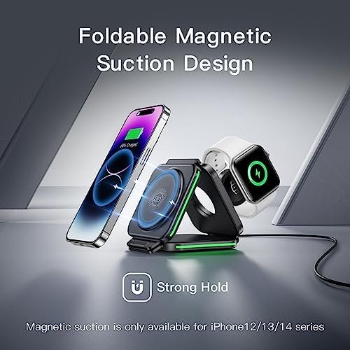 3 in 1 Charging Station for Apple,Magnetic Foldable Charger for Travel,Wireless ... - Image 7