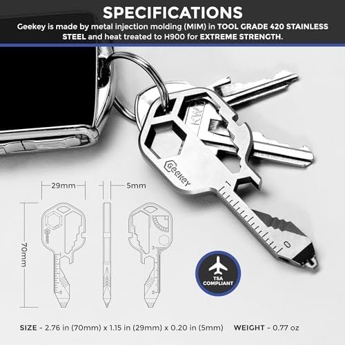 Multi-tool | Original Key Shaped Pocket Tool | Stainless Steel Keychain Utility ... - Image 6