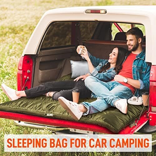 MEREZA Double Sleeping Bag for Adults Mens with Pillow, XL Queen Size Two Person... - Image 5