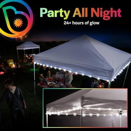 Brightz CanopyBrightz LED Canopy Lights, White - Outdoor Canopy Tent Lights for ... - Image 5
