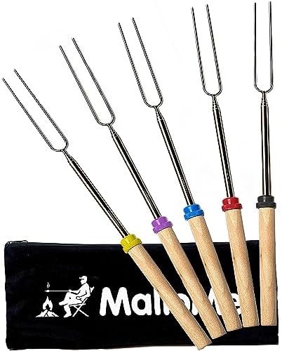 MalloMe Smores Sticks for Fire Pit Long - Marshmallow Roasting Sticks Smores Kit... - Image 2