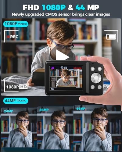 Digital Camera, FHD 1080P 44MP Kids Camera with 32GB Card,Compact Vlogging Camer... - Image 4