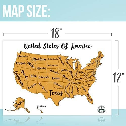 McScout 12X18 Inch USA Scratch Off Travel Map Decorative Art Wall Poster To Mark... - Image 4