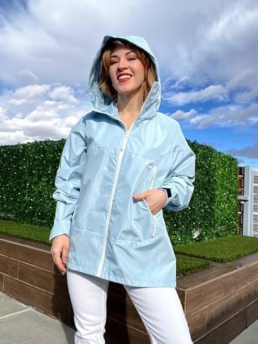 Avoogue Rain Jacket for Women Waterproof Lightweight Rain Coat Hiking Windbreake... - Image 7