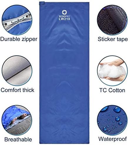 ECOOPRO Warm Weather Sleeping Bag - Portable, Waterproof, Compact Lightweight, C... - Image 3