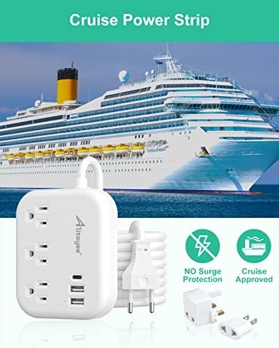 European Travel Plug Adapter, Alitayee EU/UK/US Travel Power Strip with 3 Outlet... - Image 6