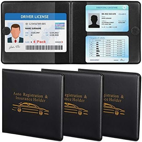 Car Auto Insurance Registration BLACK Document Wallet Holders 4 Pack,Automobile,... - Image 8