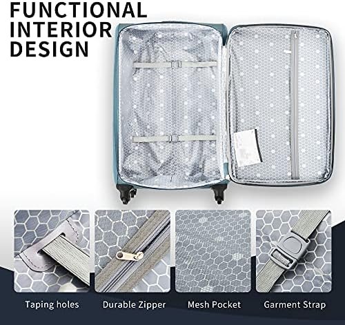 Merax Softside Luggage Set Softshell Lightweight 3 Piece Spinner Suitcase 22" 26... - Image 6