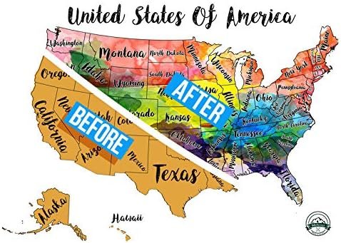 McScout 12X18 Inch USA Scratch Off Travel Map Decorative Art Wall Poster To Mark... - Image 5