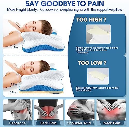5X Pain Relief Cervical Pillow for Neck and Shoulder Support,Hollow Design Cervi... - Image 5