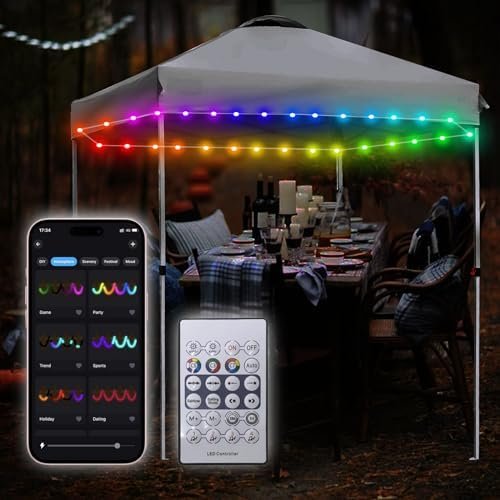 40ft LED Tent Lights, Battery Operated RGB Color Changing LED Tent Lights with A... - Image 2