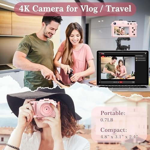 4K Digital Cameras for Photography,48MP WiFi Vlogging Camera for YouTube,Multi-F... - Image 8