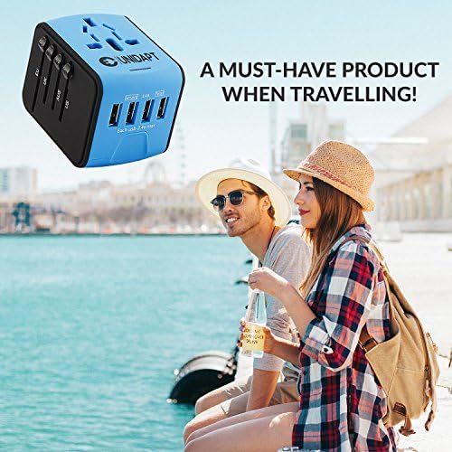 Unidapt Universal Travel Adapter, International Plug Adapter Fast 2,4A 4-USB Eur... - Image 9