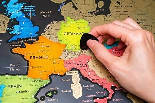 Two Scratch Off Maps - Map of the World (Large) + US States Map (Small) - Deluxe... - Image 6