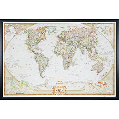 Craig Frames Wayfarer, Executive World Push Pin Travel Map - Image 2