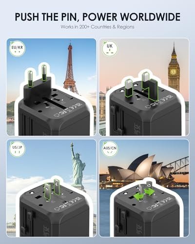 EPICKA Universal Travel Adapter, International Plug Adapter with Dual AC Outlet,... - Image 5