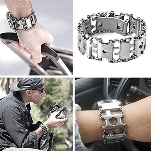 Multitool Bracelet 29 in 1, 22cm Stainless Steel, Multi Tool Bracelet for Men Ou... - Image 4