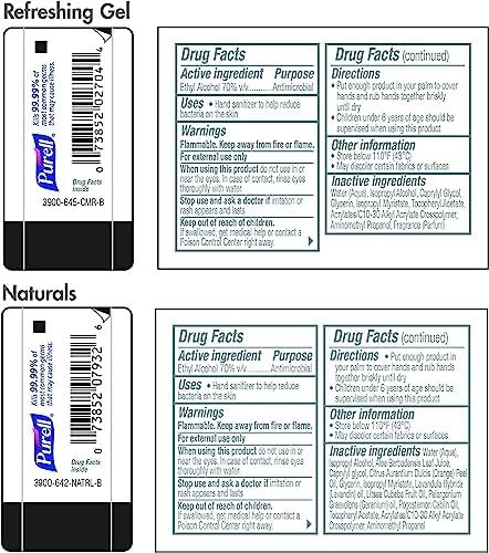 Purell Advanced Hand Sanitizer Variety Pack, Naturals and Refreshing Gel, 1 Fl O... - Image 8