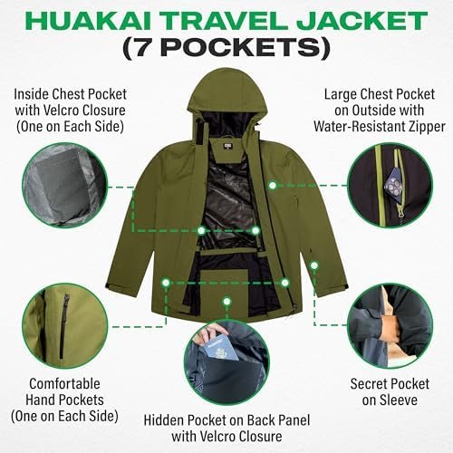 COR Surf Men's Packable Travel Rain Jacket | The Ultimate All-Round Rain Coat fo... - Image 5