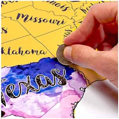 McScout 12X18 Inch USA Scratch Off Travel Map Decorative Art Wall Poster To Mark... - Image 2