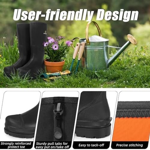 D DRYCODE Work Boots for Men with Steel Shank, Waterproof Rubber Boots, Warm 6mm... - Image 6